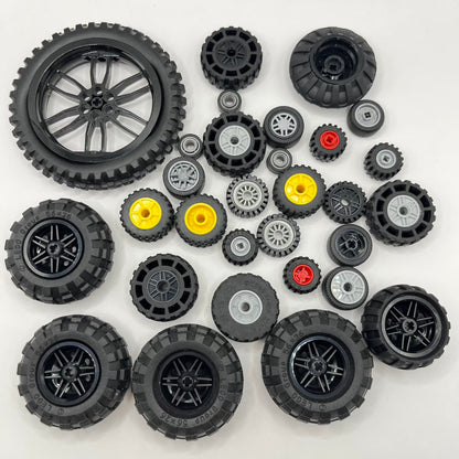 LEGO Mixed Colours, Mixed Wheels, Approx. 240g GBC