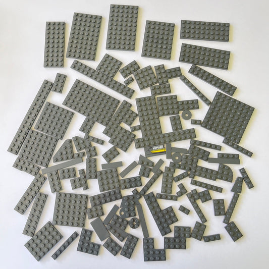 LEGO Plates, Dark Bluish Grey, Approx 180g