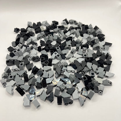 LEGO Black and Greys, Slope Inverted 45 2x1, Approx. 160g