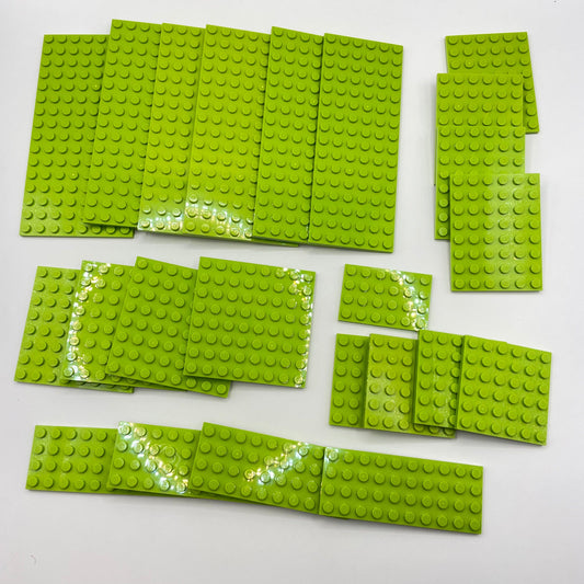 LEGO Mixed Medium/Large Plates, Lime Green, Approx. 200g