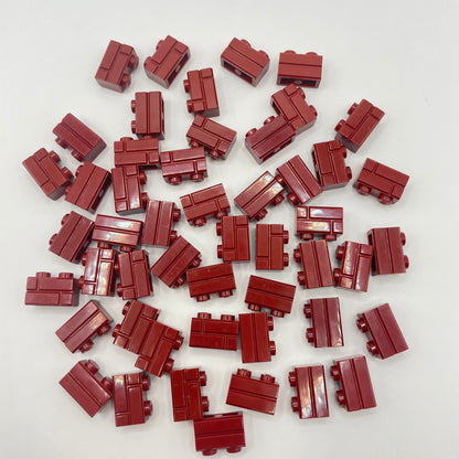 LEGO Dark Red 1 x 2 Brick, Masonry, Castle, Building, 50 Pieces (98283)