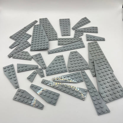 LEGO Light Bluish Grey, Wedges, Wings, 25 Pieces