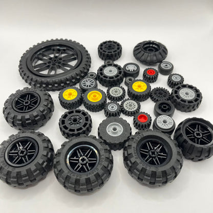 LEGO Mixed Colours, Mixed Wheels, Approx. 240g GBC