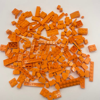 LEGO Orange Mixed Bricks, Plates, Tiles, Approx. 120g