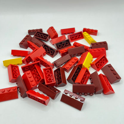 LEGO Red, Orange, Yellow, Slope 45 2x1, Approx. 70g