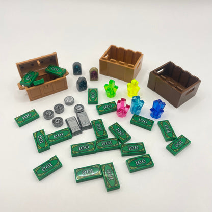 LEGO Treasure, Chests, Crates, Gems and Money, Mixed Pieces, Mixed Colours 40 Pieces