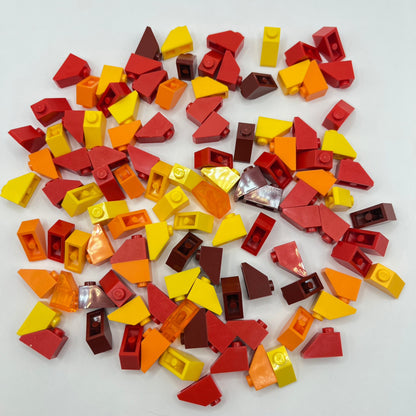 LEGO Red, Orange, Yellow, Slope Curved 3x1, 100 Pieces (50950)