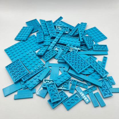 LEGO Medium Azure, Plates and Tiles, Approx. 110g