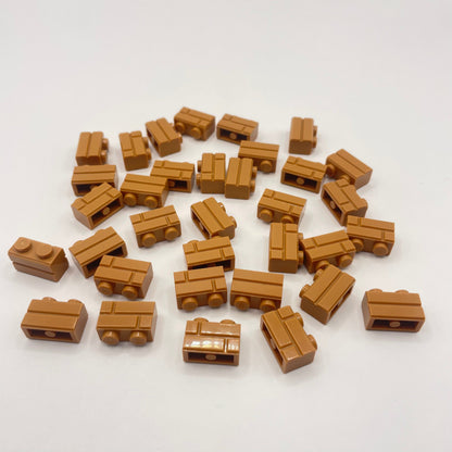 LEGO Masonry Brick, 1x2, Medium Nougat, 30 Pieces, Castle, Building, Architecture