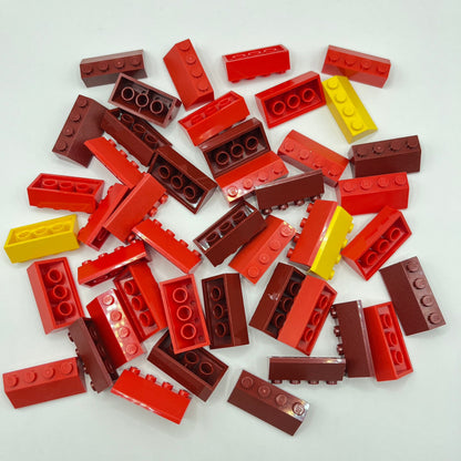 LEGO Red, Orange, Yellow, Slope 45 2x1, Approx. 70g