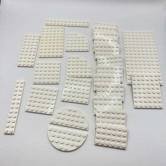 LEGO Mixed Plates, White, Approx. 100g Snow, Winter Village