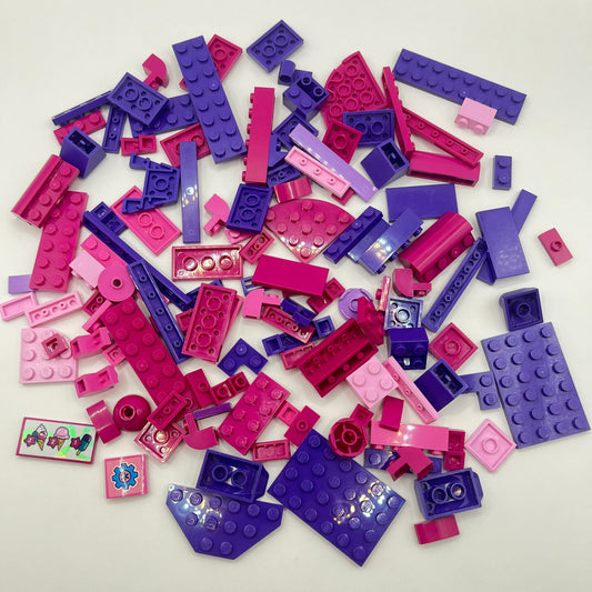 LEGO Mixed Pieces, Pink and Purple, Approx. 100g