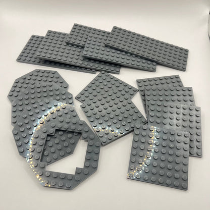 LEGO Dark Bluish Grey, Large Plates, Approx. 160g