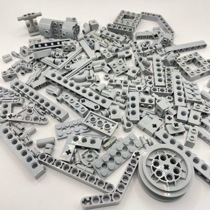 LEGO Technic Bricks, Pins & Parts, Light Bluish Grey, Approx. 140g