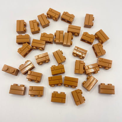 LEGO Masonry Brick, 1x2, Medium Nougat, 30 Pieces, Castle, Building, Architecture