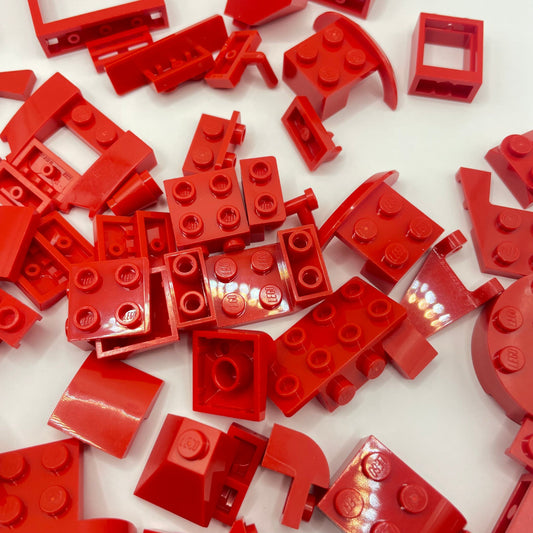 LEGO Mixed Red Building / Vehicle Parts Approx. 80g