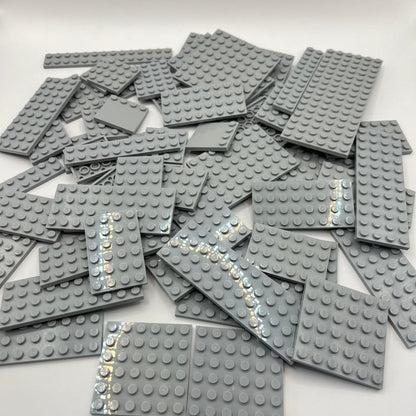 LEGO Light Bluish Grey, Medium/Large Plates, 65 Pieces