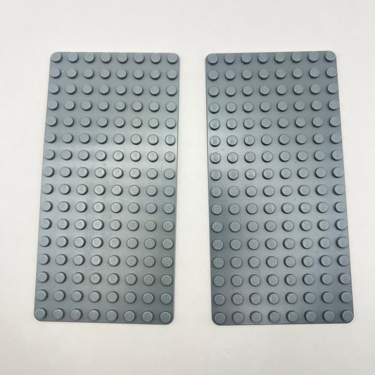 LEGO 8x16 Baseplates, Dark Bluish Grey, 2 Pieces,