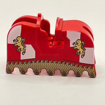 LEGO Horse Barding, Ruffled Edge with Gold Lions and Gold Chain