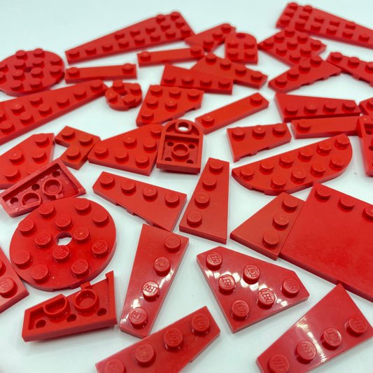 LEGO Wedges and Round Plates, Red, Approx. 50g