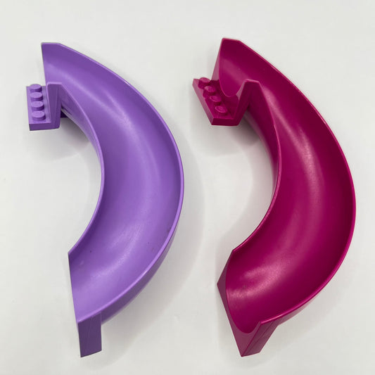 LEGO Slide Curved 180deg, Medium Lavender and Magenta, 2 Pieces