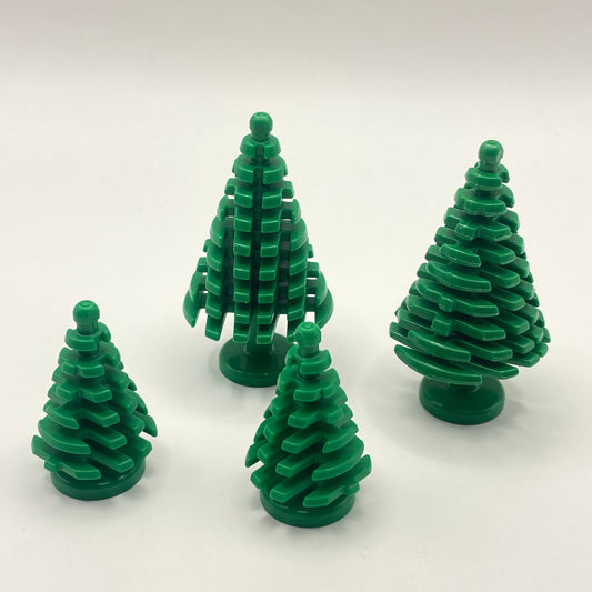 LEGO Pine Trees,  2 Small, 2 Large, Green, 4 Pieces