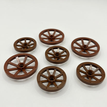 LEGO Mixed Browns, Wagon Wheels, 7 Pieces