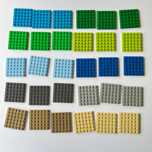 LEGO 6x6 Plate, Mixed Colours, 30 Pieces (3958)