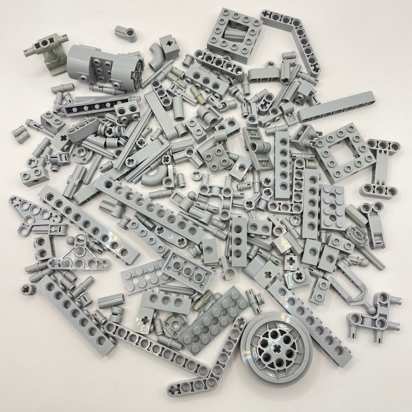 LEGO Technic Bricks, Pins & Parts, Light Bluish Grey, Approx. 140g