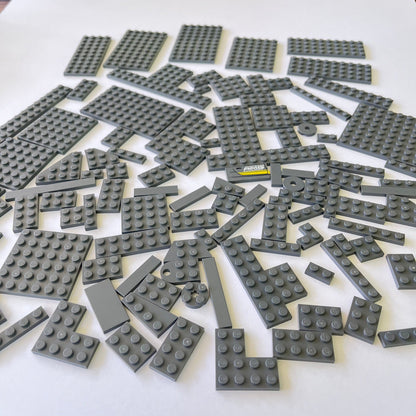 LEGO Plates, Dark Bluish Grey, Approx 180g