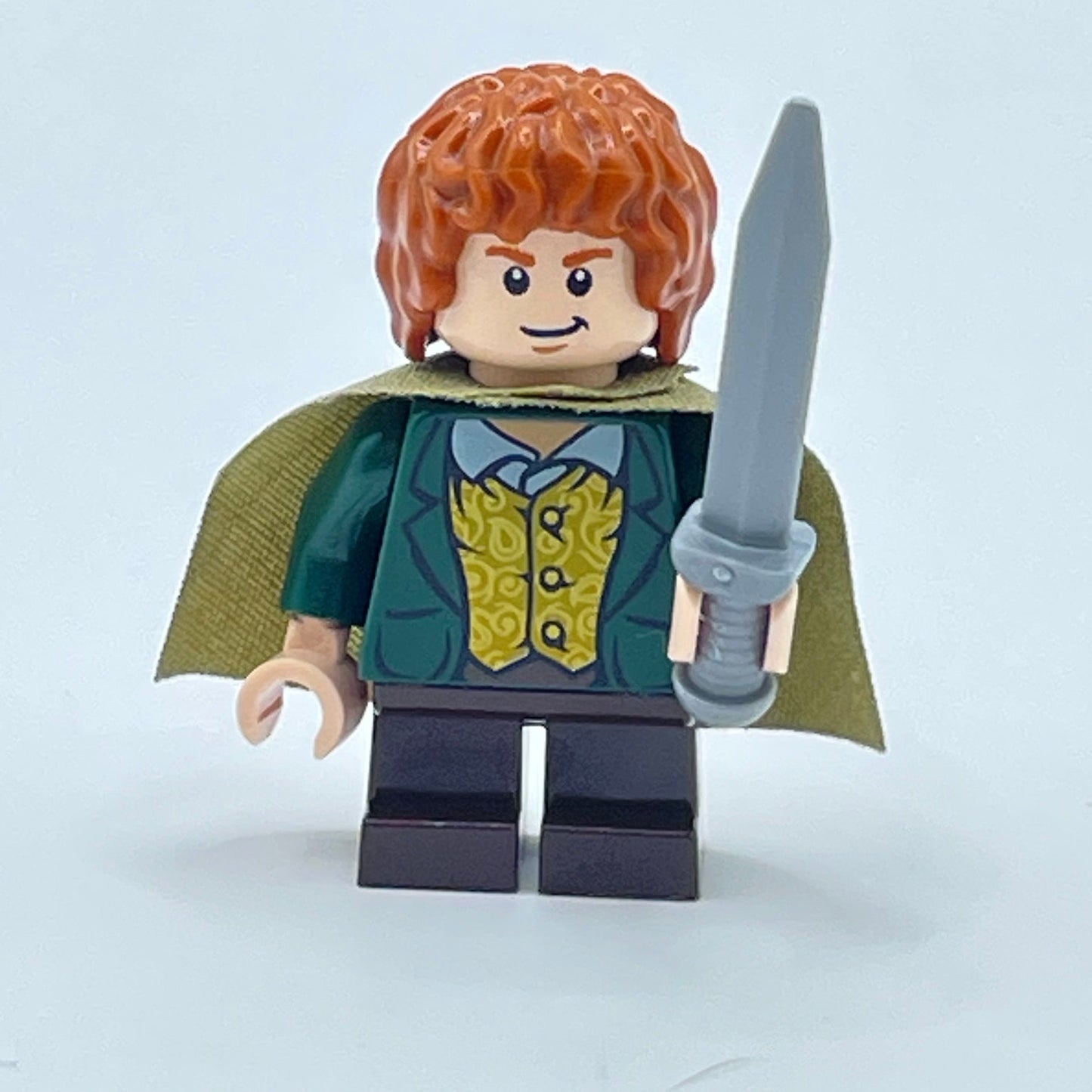 LEGO Meriadoc Brandybuck (Merry), Rare, Dark Orange Hair, Lord of the Rings, Minifigures (lor016)