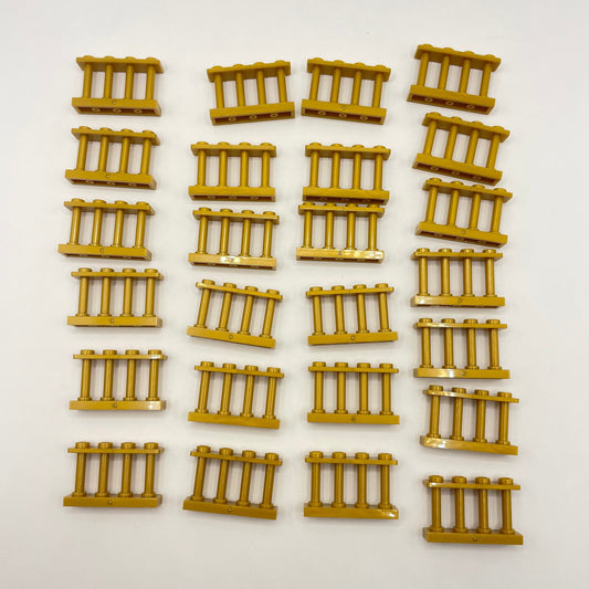 LEGO Pearl Gold Fences, Gates, 25 Pieces (30055)