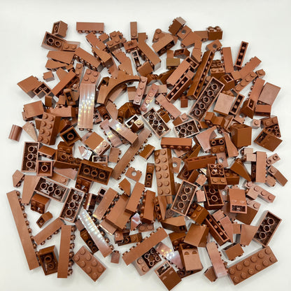 LEGO Reddish Brown, Mixed Bricks and Slopes, Approx. 300g