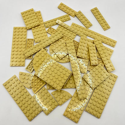 LEGO Tan, Mixed Plates, Approx. 115g