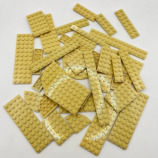 LEGO Tan, Mixed Plates, Approx. 115g