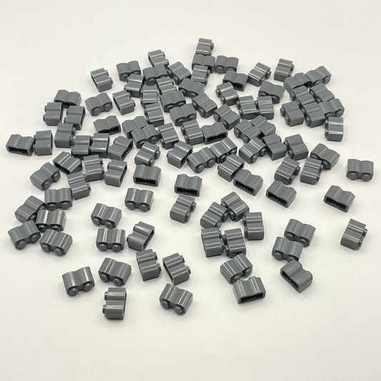 LEGO Dark Bluish Grey 1 x 2 Brick, Log Profile, Building, 100 Pieces (30136)