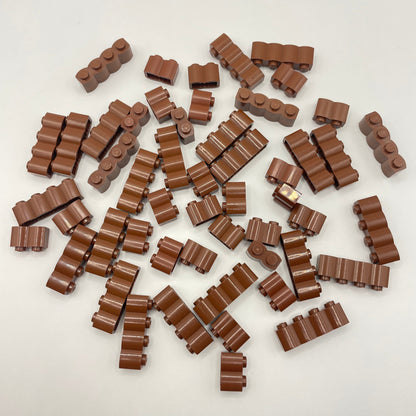 LEGO Reddish Brown Log Profile Bricks (50 Pieces)