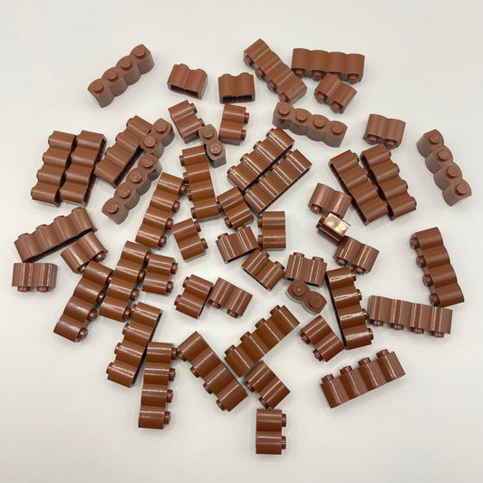 LEGO Reddish Brown Log Profile Bricks (50 Pieces)