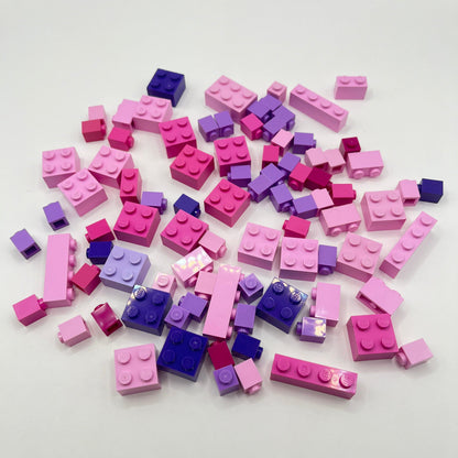 LEGO Pink and Purple Bricks, Mixed Bag, Approx. 65g