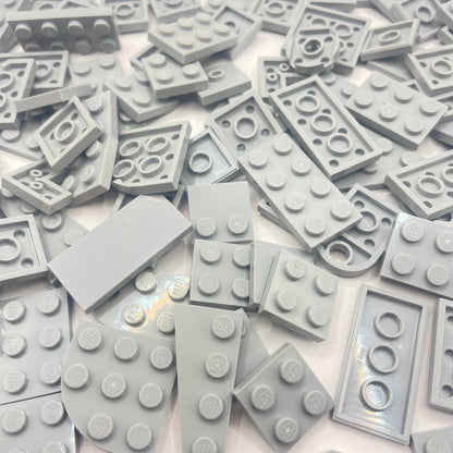 LEGO Plates, Light Bluish Grey, Small, Approx. 100g