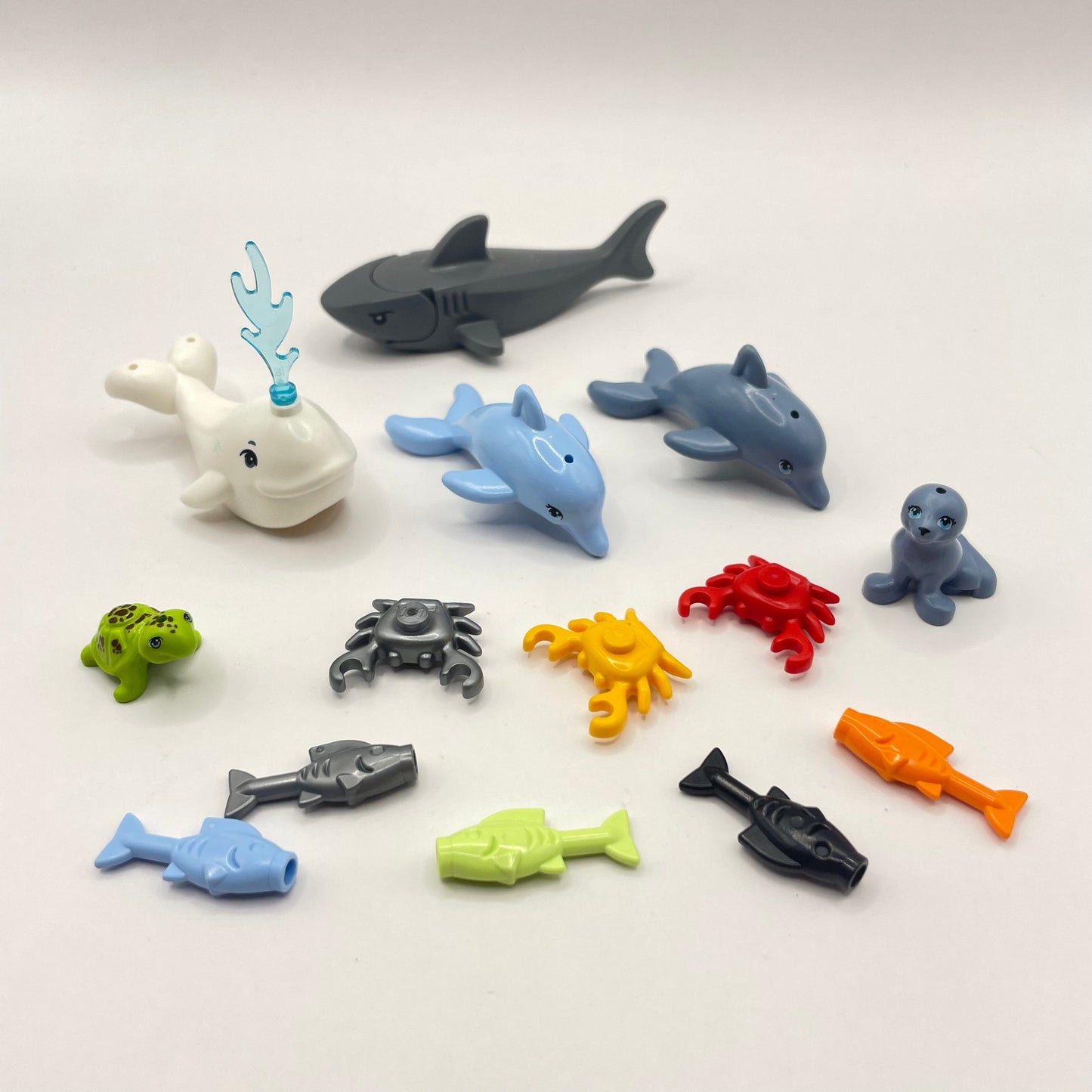 LEGO Water Animals, Dolphin, Seal, Fish, Mixed Colours, 14 Pieces