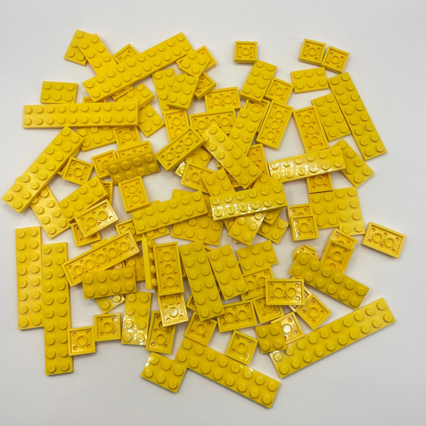 LEGO Yellow Plates, 2x Mixed Lengths, Approx. 110g