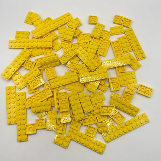 LEGO Yellow Plates, 2x Mixed Lengths, Approx. 110g