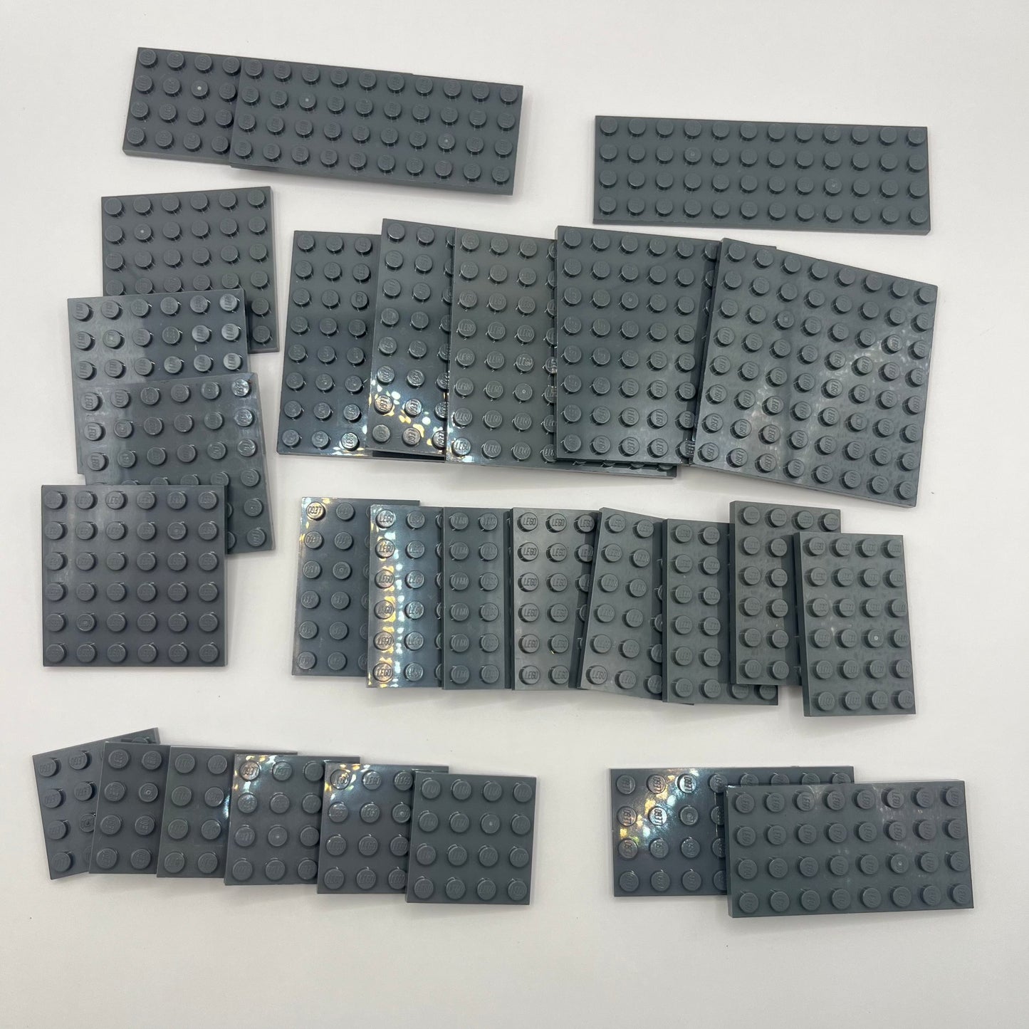 LEGO Dark Bluish Grey, Medium/Large Plates, Habitat, 23 Pieces