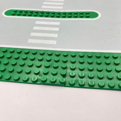 LEGO Baseplate, Road, Service Station, Green and Light Grey, 32x32, 1 Piece (309px1) Fair Condition