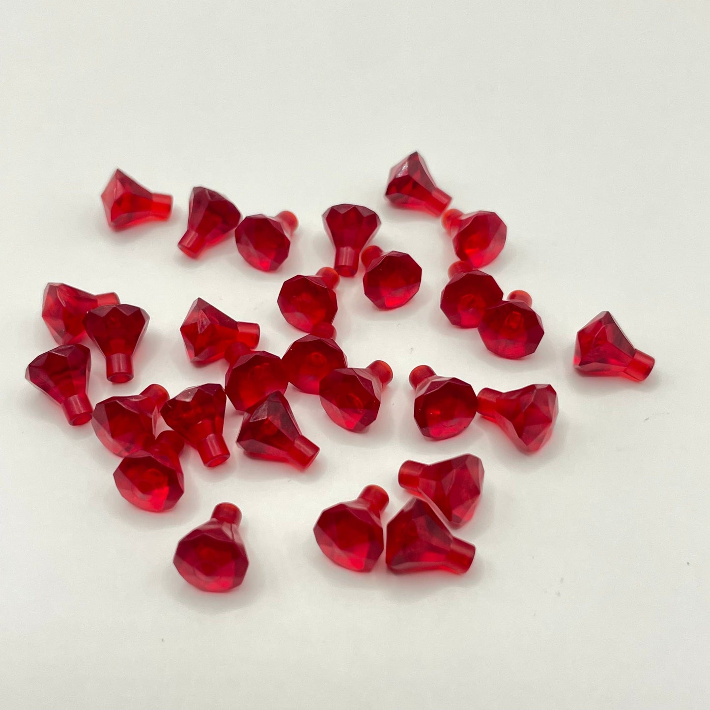 LEGO 25 Pieces Transparent Red 1x1 Jewels