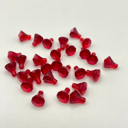 LEGO 25 Pieces Transparent Red 1x1 Jewels