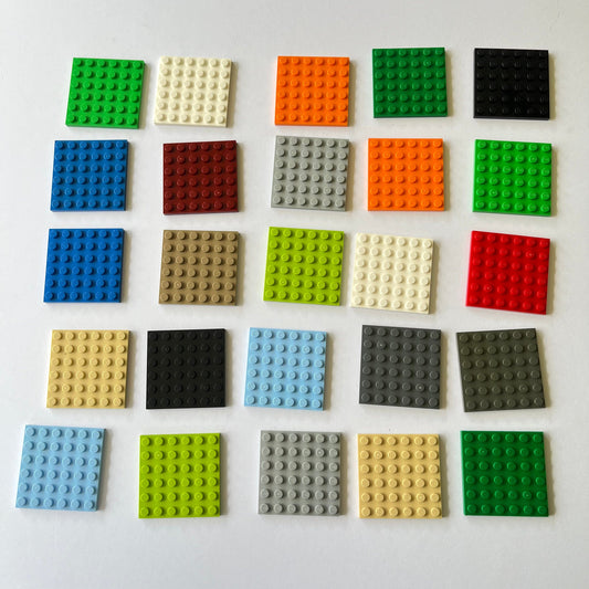 LEGO 6x6 Plates, Mixed Colours, 25 Pieces (3958)