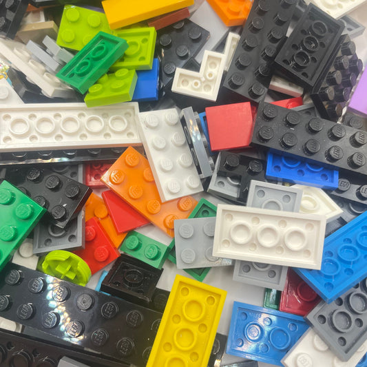 LEGO Plates, 2x Wide, Mixed Colours & Lengths, Bulk, Approx. 250g