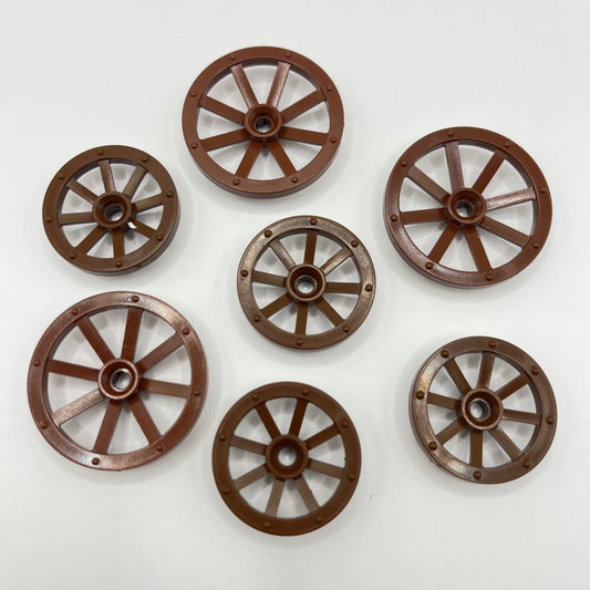 LEGO Mixed Browns, Wagon Wheels, 7 Pieces